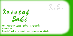 kristof soki business card