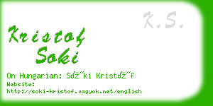 kristof soki business card